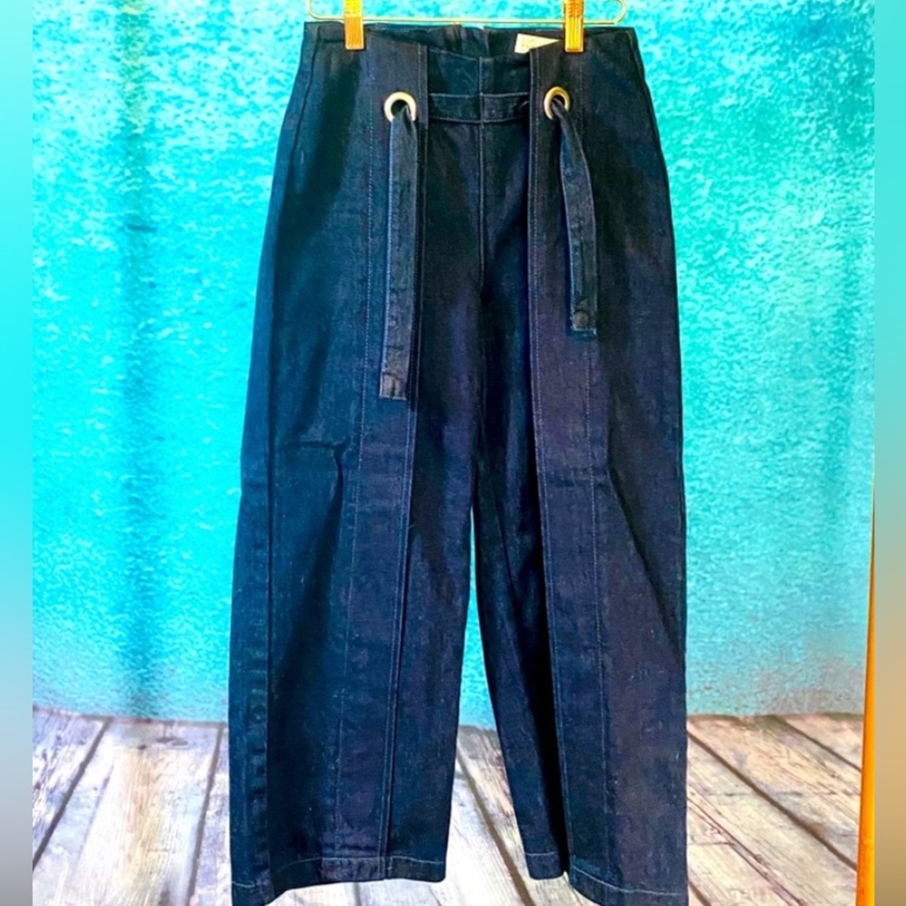 Topshop Moto High Waisted Wide Leg Denim Culotte